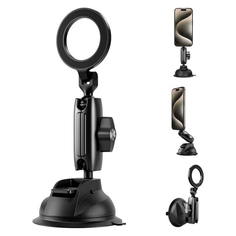 TELESIN - Sugekop Mobilholder til Bil - MagSafe Kompatibel - Sort
