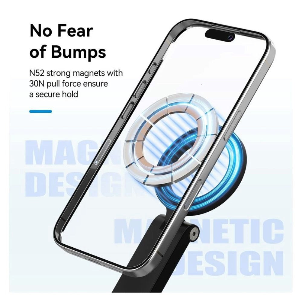 TELESIN MagSafe Selfie Stang m. Bluetooth Fjernbetjening - MagSafe Kompatibel - Sort