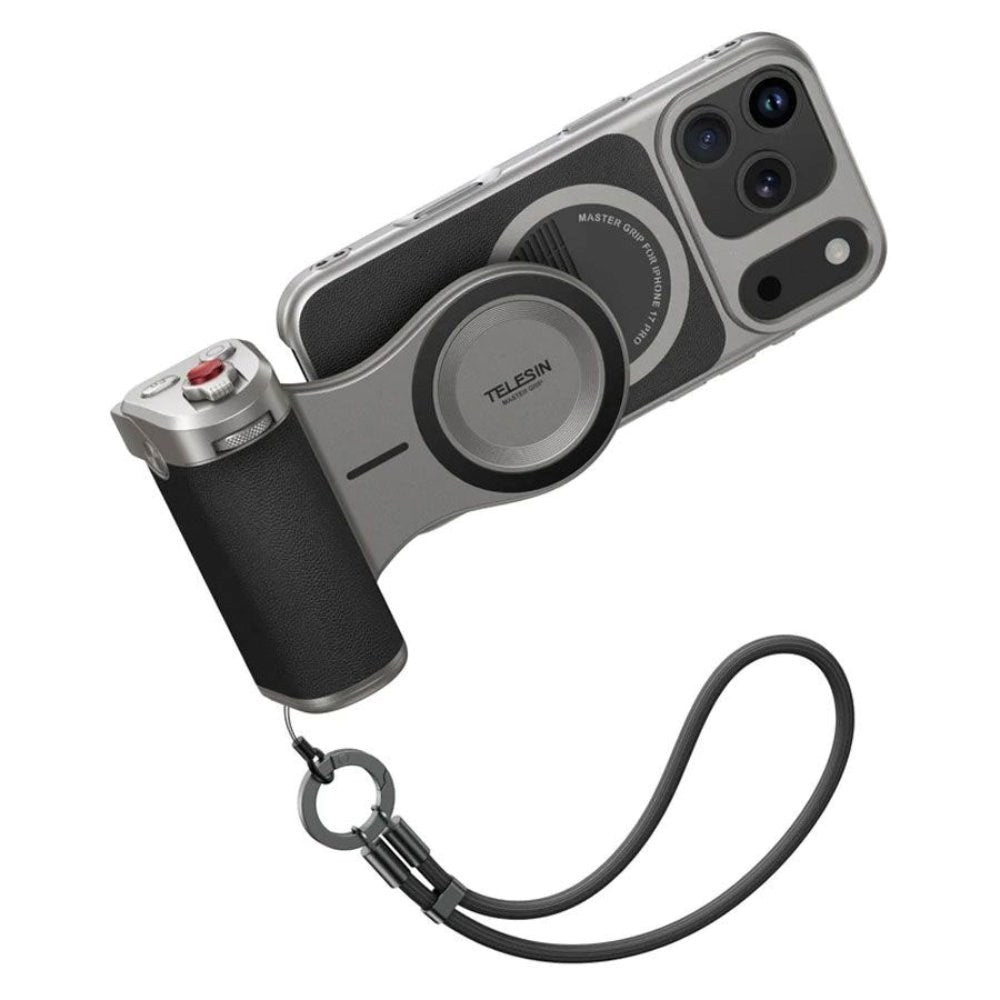 TELESIN Master Grip Holder - iPhone 17 Pro Max - Grå / Sort