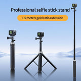 TELESIN 3-i-1 Selfie Stang til Action Kamera - Tripod Funktion - Sort