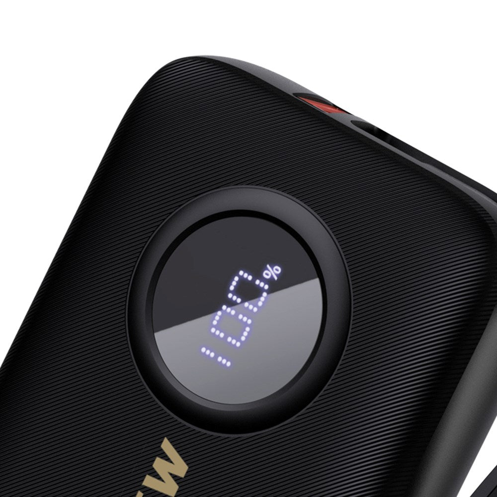 Dudao PowerBank m. Indbygget USB-C Kabel & Lightning Kabel - 10.000 mAh - Sort