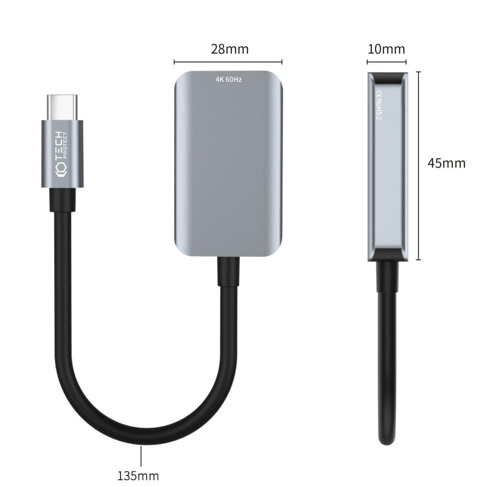 Ultraboost Tech-Protect USB-C til HDMI Adapter - Sort