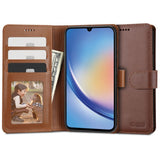 Samsung Galaxy A34 (5G) Tech-Protect Flip Wallet m. Pung & Ståfunktion - Brun