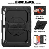 iPad 10.2" (2021 / 2020 / 2019) Tech-Protect Solid360 Case m. Beskyttelsesfilm, Håndholder & Skulderstrop Sort