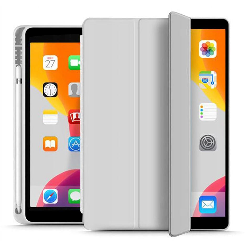 Tech-Protect Smartcase iPad 10.2'' (2019 / 2020 / 2021) Tri-fold Cover m. Pen Holder - Sølv