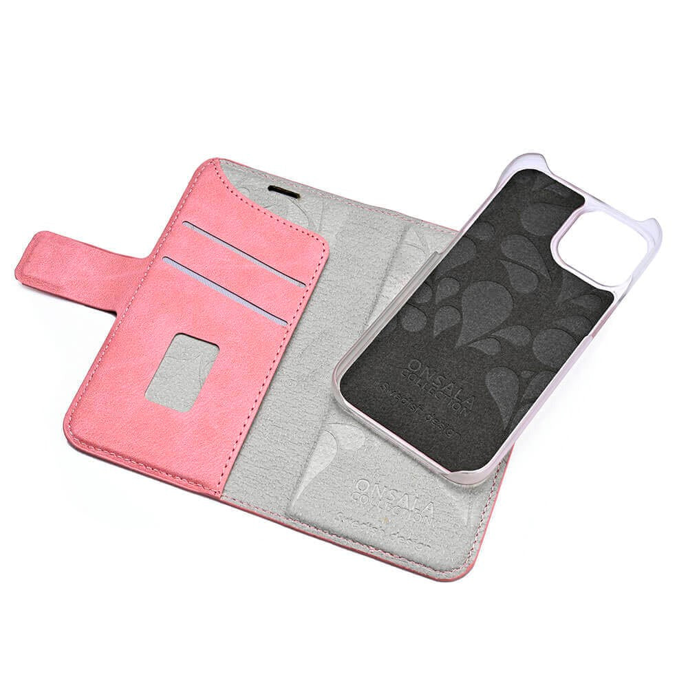 GEAR iPhone 13 Mini ONSALA Fashion Collection Wallet Flip Cover m. Magnet - Dusty Pink