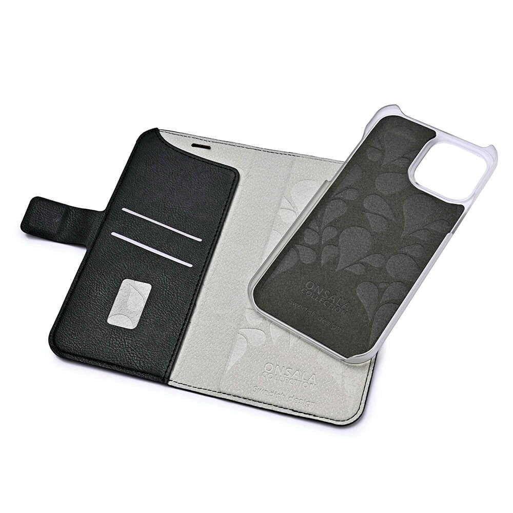 iPhone 15 Pro GEAR ONSALA Fashion Collection Wallet Flip Cover m. Magnet - MagSafe Kompatibel - Midnight Black