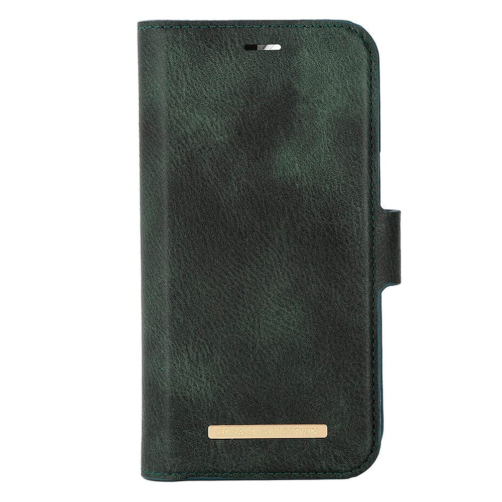 iPhone 15 GEAR ONSALA Fashion Collection Wallet Flip Cover m. Magnet - MagSafe Kompatibel - Dark Green