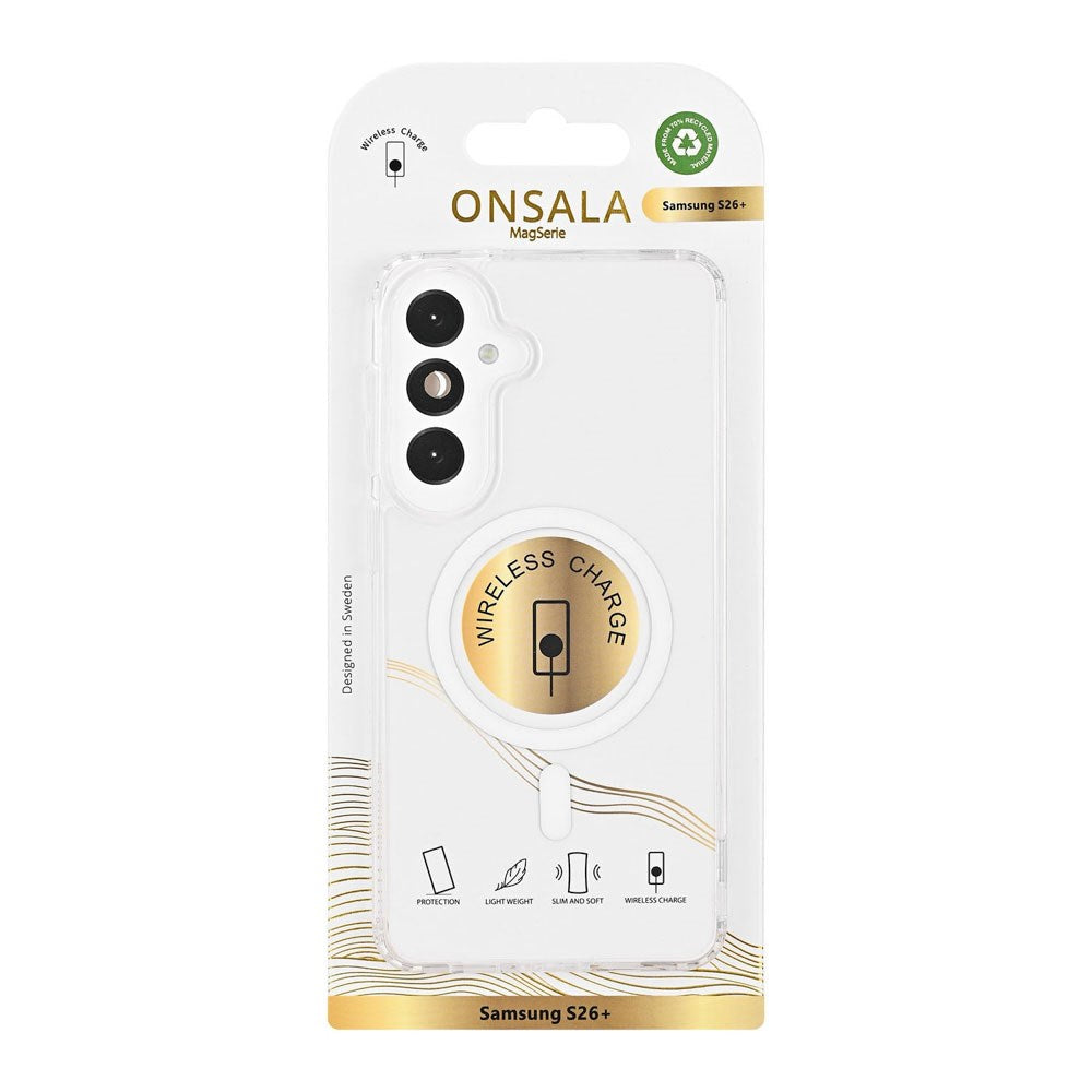 Onsala Samsung Galaxy S26+ (Plus) Hybrid Plast Bagside Cover - MagSafe Kompatibel - Gennemsigtig