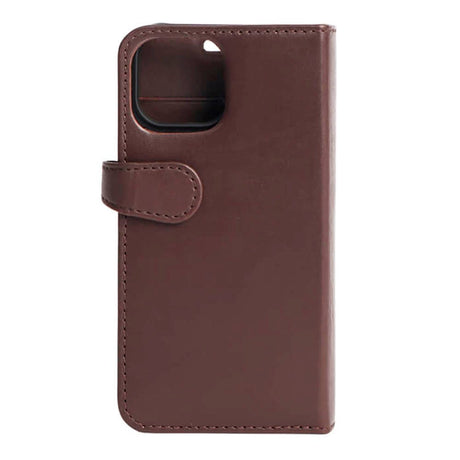 GEAR iPhone 13 Mini Buffalo Wallet Ægte Læder Flip Magnet Cover m. Pung - Brun