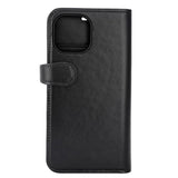 iPhone 15 GEAR Buffalo 2-in-1 Wallet Ægte Læder Magnet Flip Cover m. Pung - Sort