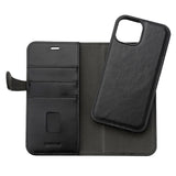 iPhone 15 GEAR Buffalo 2-in-1 Wallet Ægte Læder Magnet Flip Cover m. Pung - Sort