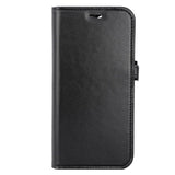 iPhone 15 Pro GEAR Buffalo 2-in-1 Wallet Ægte Læder Magnet Flip Cover m. Pung - Sort