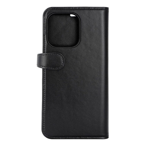 iPhone 15 Pro Max GEAR Buffalo 2-in-1 Wallet Ægte Læder Magnet Flip Cover m. Pung - Sort