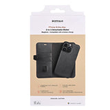 iPhone 15 Pro Max GEAR Buffalo 2-in-1 Wallet Ægte Læder Magnet Flip Cover m. Pung - Sort