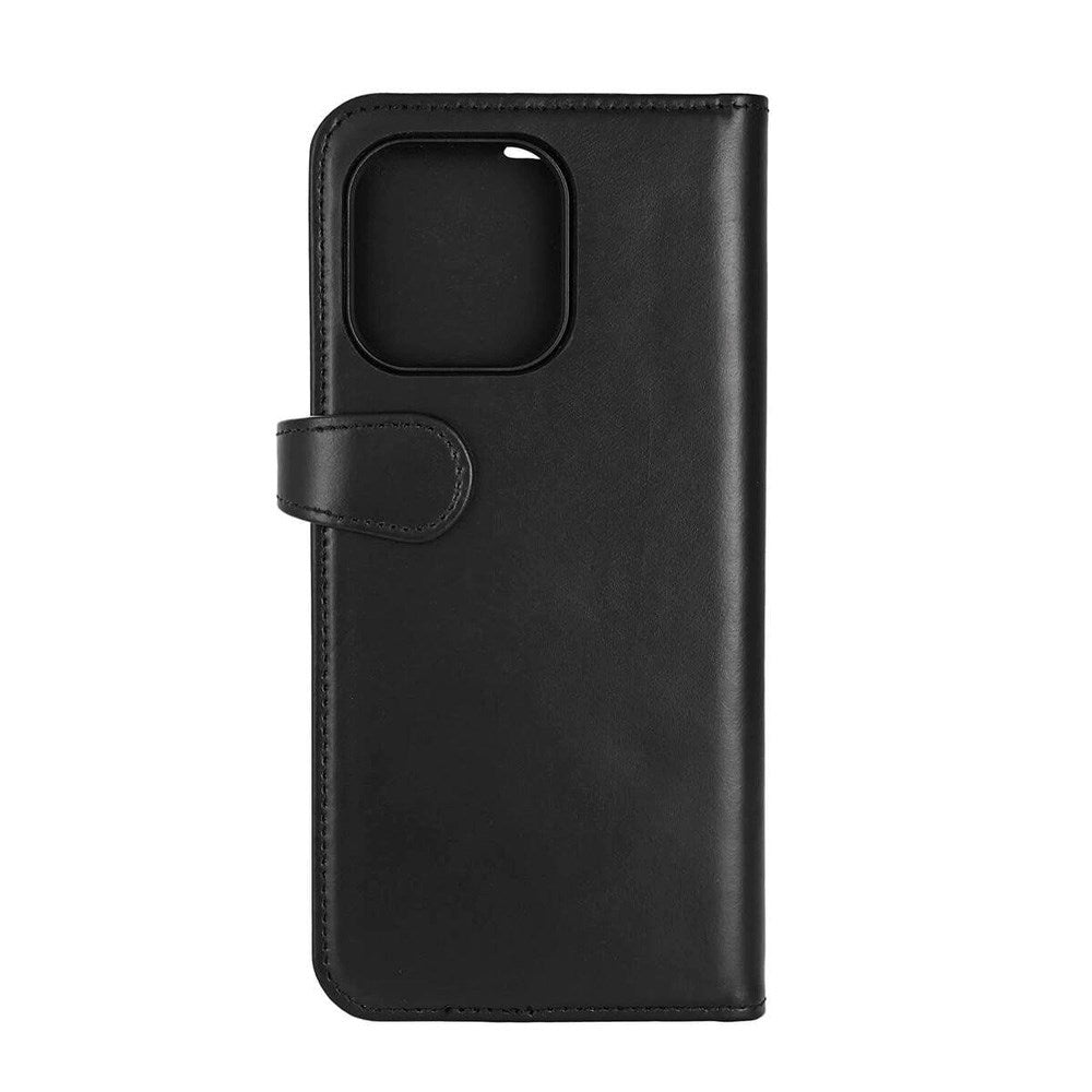 iPhone 16 Pro Max GEAR Buffalo 2-in-1 Wallet Ægte Læder Magnet Flip Cover m. Pung - MagSafe Kompatibel - Sort