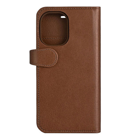 iPhone 16 GEAR Buffalo 2-in-1 Wallet Ægte Læder Magnet Flip Cover m. Pung - MagSafe Kompatibel - Brun