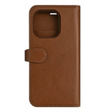 iPhone 16 Pro Buffalo 2-in-1 Wallet Ægte Læder Magnet Flip Cover m. Pung - MagSafe Kompatibel - Brun