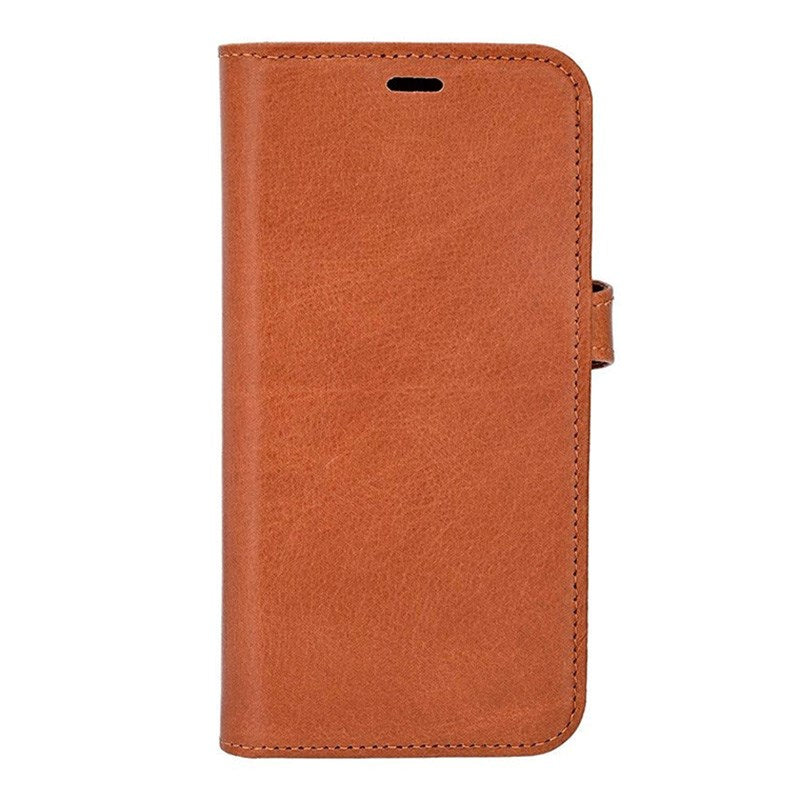 Buffalo - iPhone 16e - 2-i-1 Ægte Læder Flip Cover - Brun