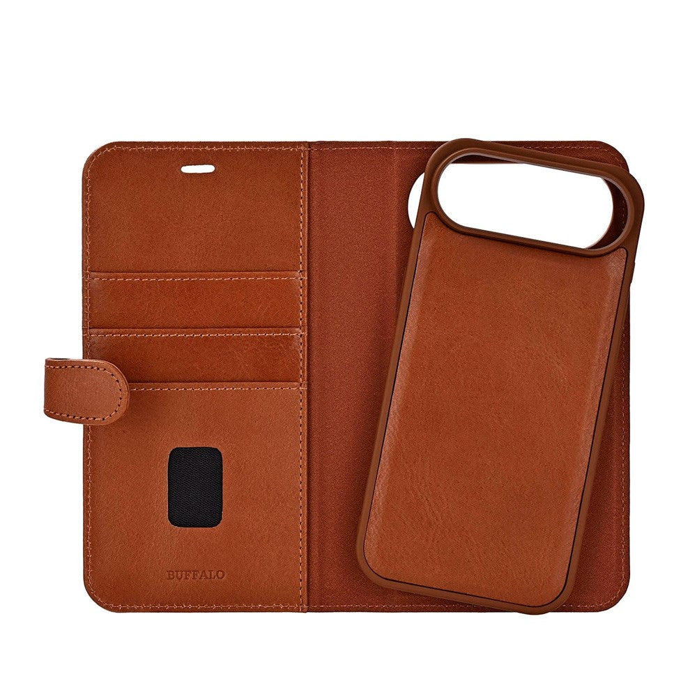 Buffalo iPhone Air Ægte Læder Flip Cover - Brun