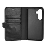 Buffalo Samsung Galaxy S26 2-i-1 Flip Cover - Ægte Læder - MagSafe Kompatibel - Sort