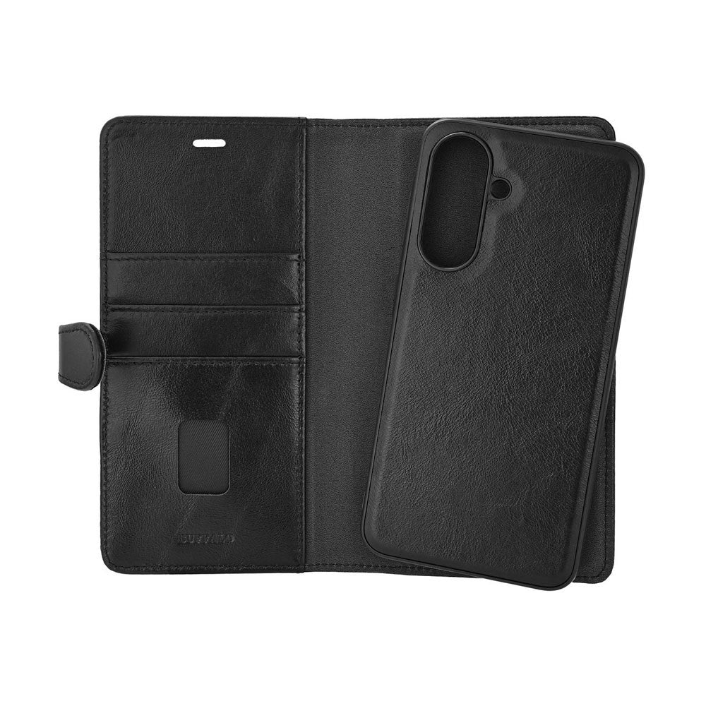 Buffalo Samsung Galaxy A57 2-i-1 Flip Cover - Ægte Læder - Sort