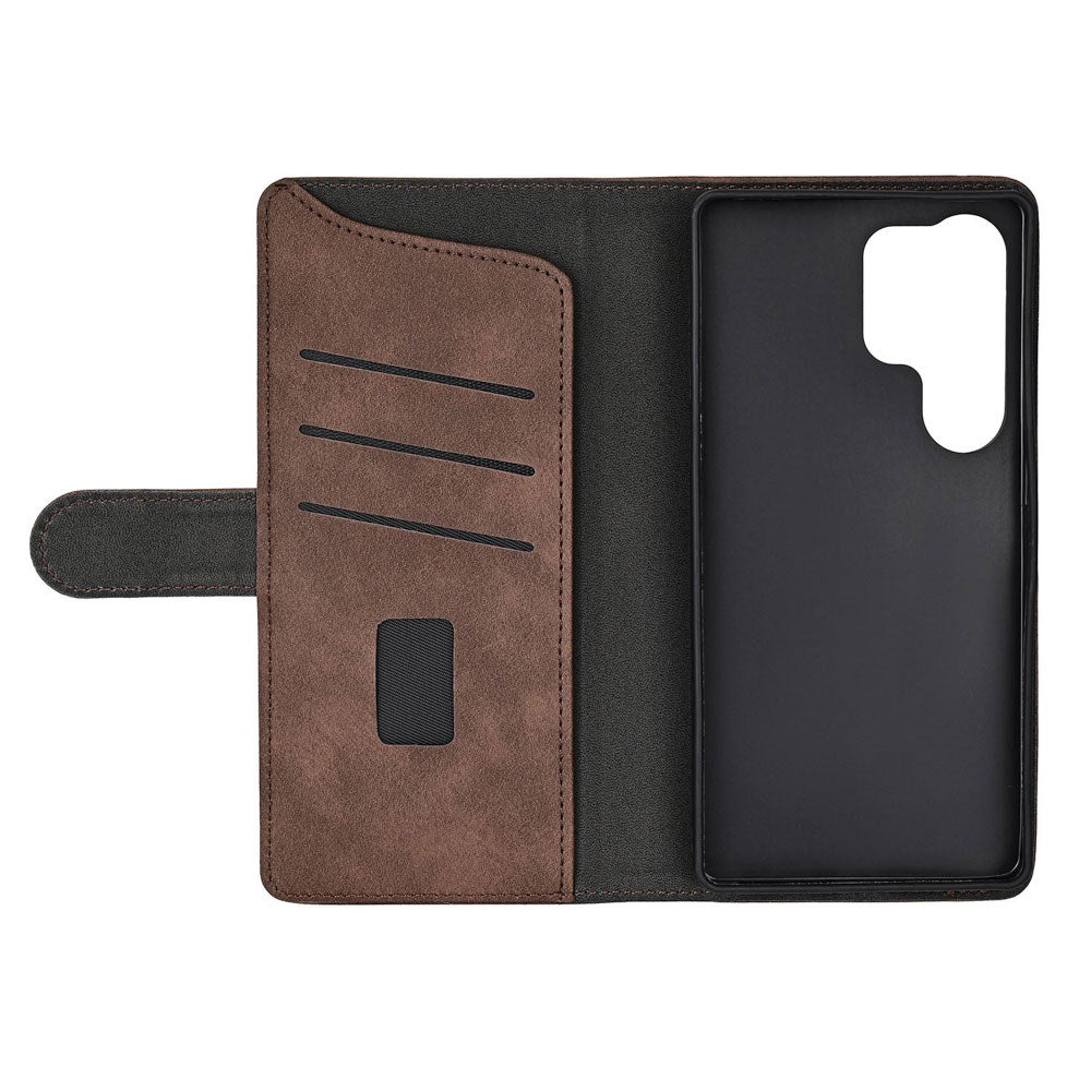 GEAR Samsung Galaxy S26 Ultra Kunstlæder Flip Cover m. Kortholder & Ståfunktion - MagSafe Kompatibel - Brun