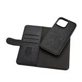 iPhone 16 Pro Max GEAR Læder Flip Cover 2-i-1 m. Pung 3 Kort - MagSafe Kompatibel - Sort