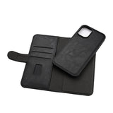 iPhone 16 Plus GEAR Læder Flip Cover 2-i-1 m. Pung 3 Kort - MagSafe Kompatibel - Sort