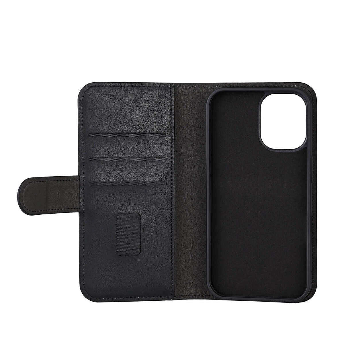 iPhone 16 GEAR Læder Flip Cover 2-i-1 m. Pung 3 Kort - MagSafe Kompatibel - Sort