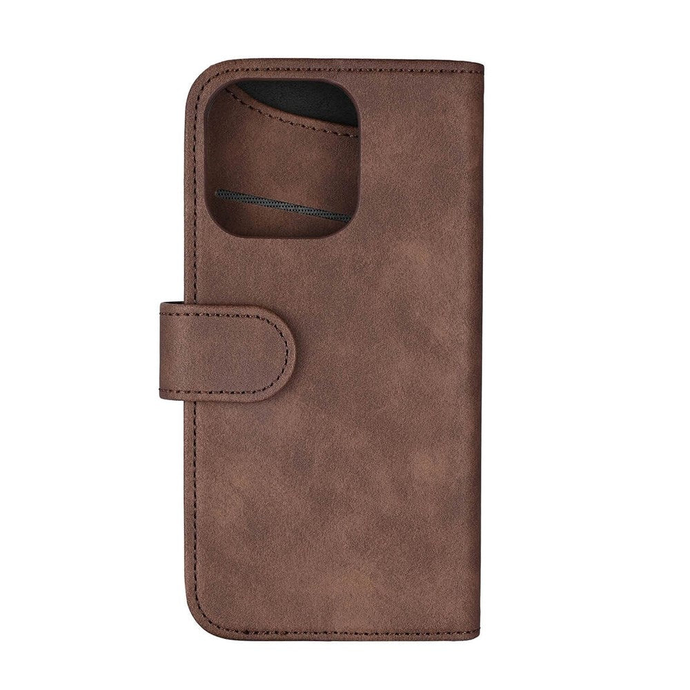 iPhone 16 Pro GEAR Wallet - Læder Flip Cover m. Pung til 3 Kort - MagSafe Kompatibel - Brun