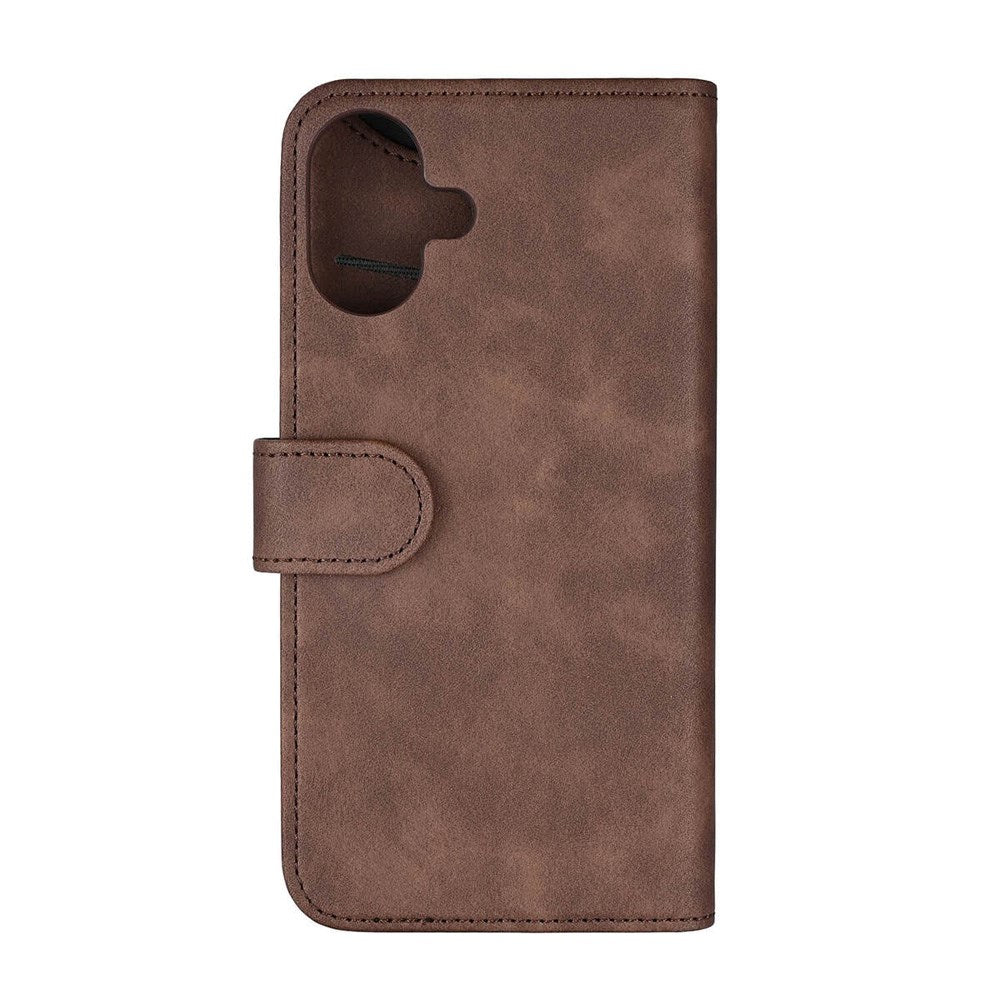 iPhone 16 Plus GEAR Wallet - Læder Flip Cover m. Pung til 3 Kort - MagSafe Kompatibel - Brun