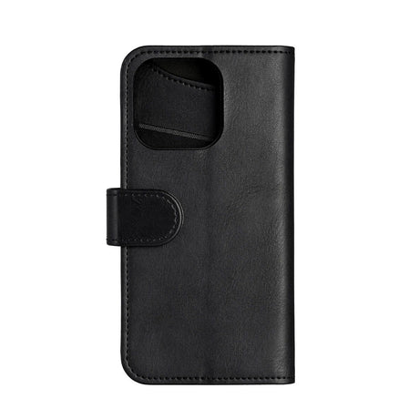 iPhone 16 Pro GEAR Wallet - Læder Flip Cover m. Pung til 3 Kort - MagSafe Kompatibel - Sort