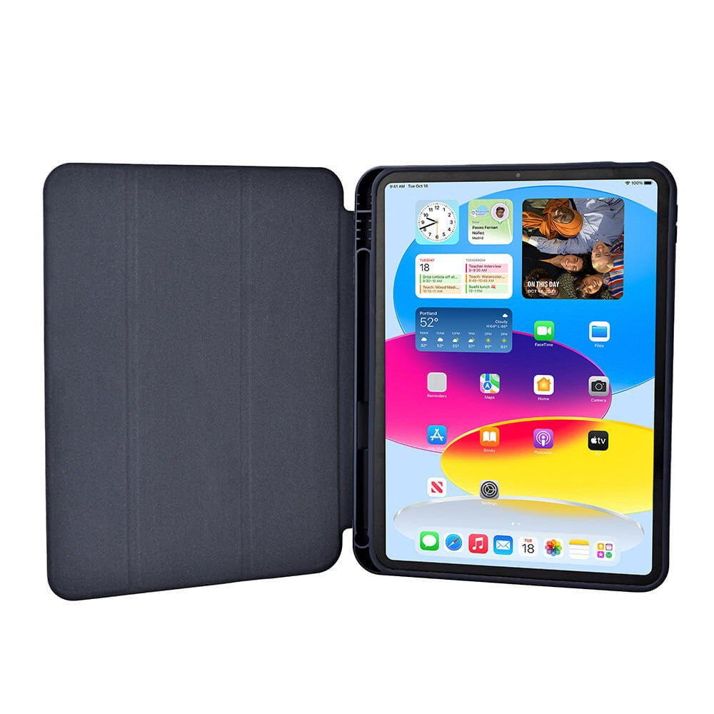 iPad 10.9" (2022) GEAR Pencilpocket Læder Flip Cover - Mørkeblå