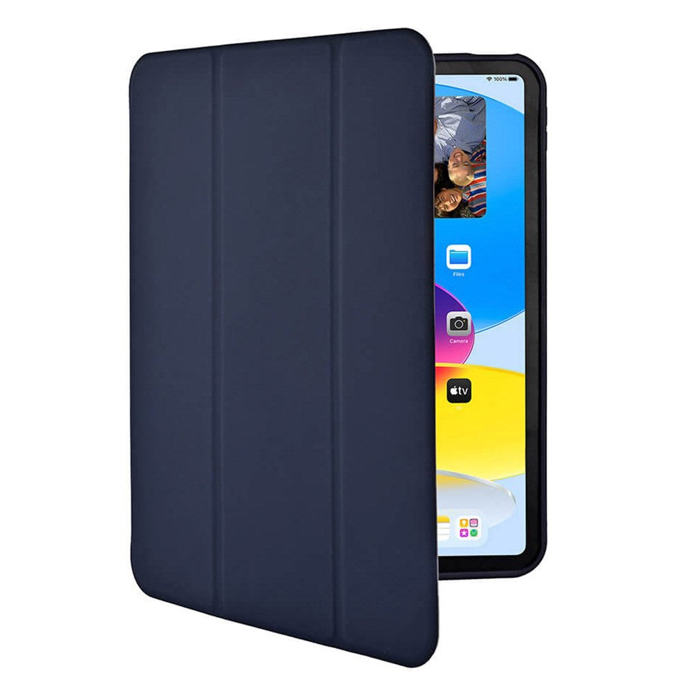 iPad 10.9" (2022) GEAR Pencilpocket Læder Flip Cover - Mørkeblå