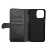 iPhone 14 Pro Max GEAR Wallet - Læder Flip 2-i-1 Cover m. Pung 3 Kort - Sort