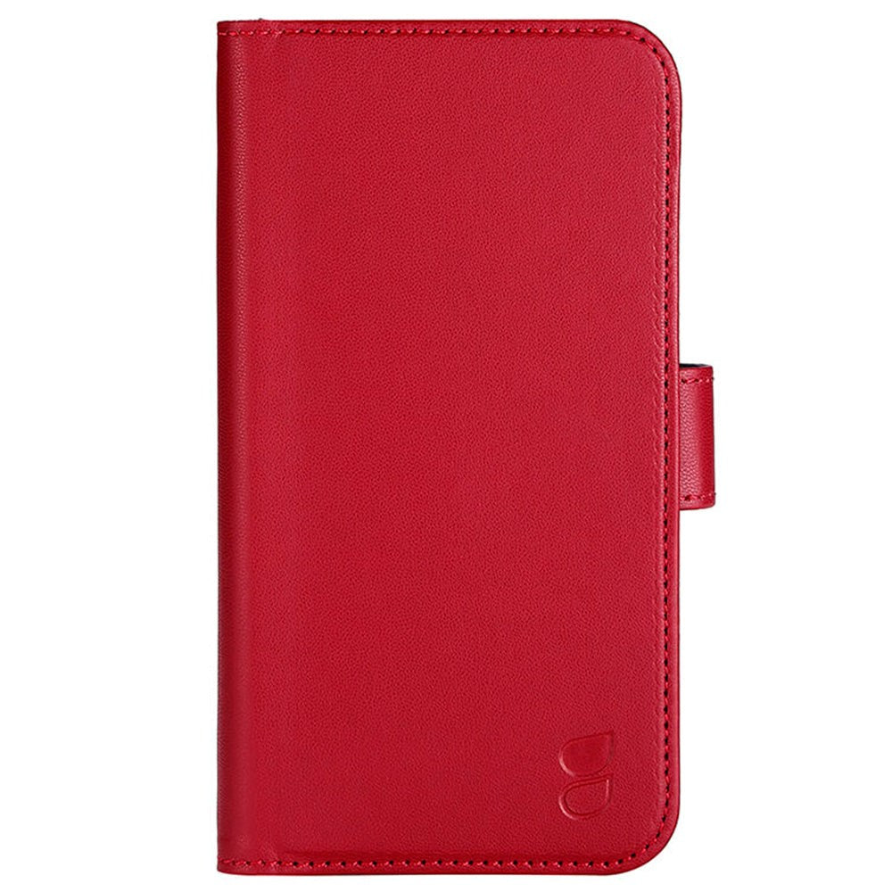 iPhone 14 Pro GEAR Wallet - Læder Flip Cover m. Pung til 3 Kort - Rød