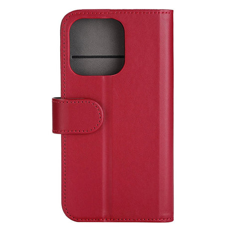 iPhone 14 Pro GEAR Wallet - Læder Flip Cover m. Pung til 3 Kort - Rød