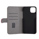 iPhone 14 Plus GEAR Wallet - Læder Flip Cover m. Pung til 3 Kort - Rød