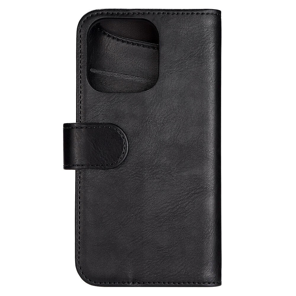 iPhone 14 Pro GEAR Wallet - Læder Flip Cover m. Pung til 3 Kort - Sort