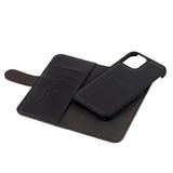 iPhone 12 / 12 Pro GEAR Wallet - Læder Flip 2-i-1 Cover m. Pung 3 Kort - Sort