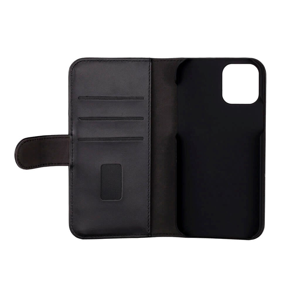 iPhone 12 / 12 Pro GEAR Wallet - Læder Flip 2-i-1 Cover m. Pung 3 Kort - Sort