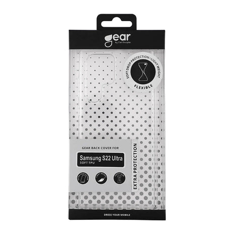 Samsung Galaxy S22 Ultra GEAR Fleksibelt Plastik Bagside Cover - Gennemsigtig