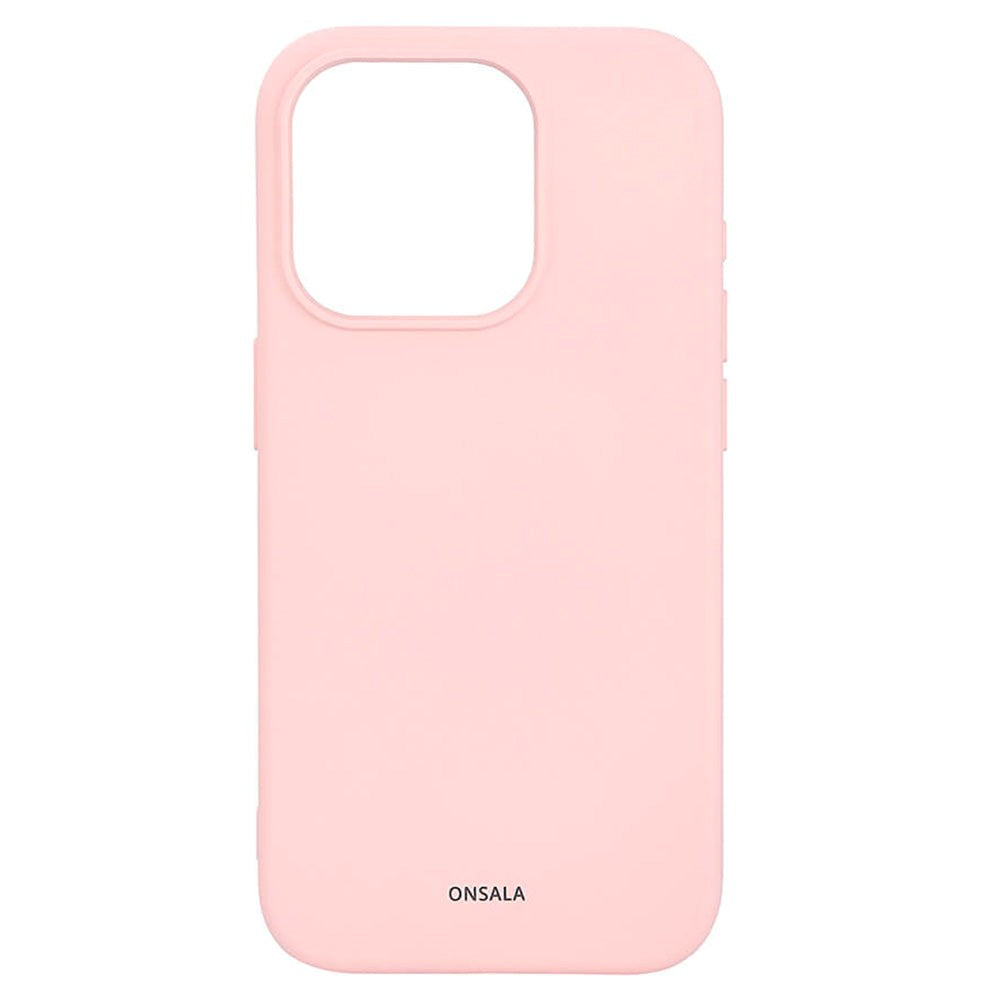 iPhone 15 Pro GEAR Onsala Silikone Bagside Cover - MagSafe Kompatibelt - Chalk Pink