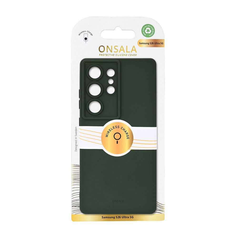 Onsala Samsung Galaxy S26 Ultra Silikone Bagside Cover - MagSafe Kompatibel - Olive Green