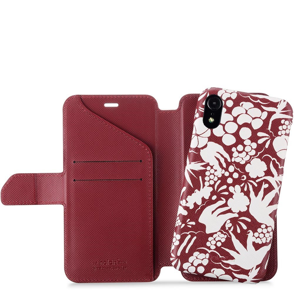 Holdit iPhone XR Wallet Magnet Cover - Stockholm Tropical White