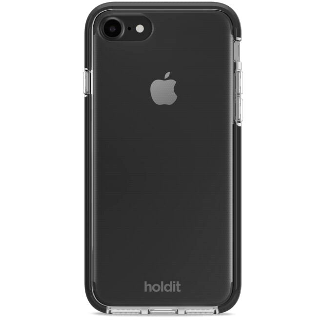 Holdit iPhone SE (2022 / 2020) / 8 / 7 Seethru Bagside Cover - Sort