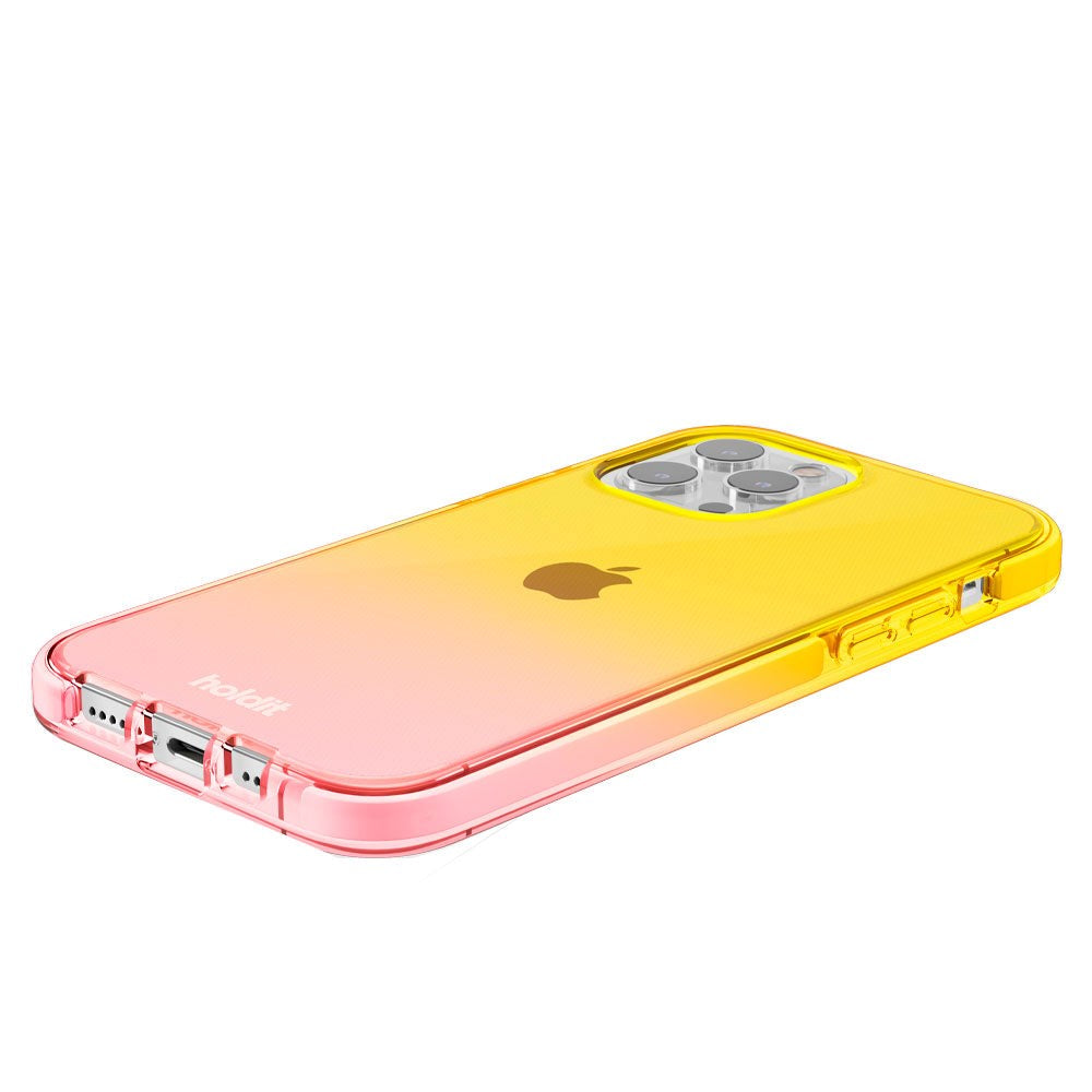 Holdit iPhone 13 Pro Seethru Cover - Gradient Bright Pink/Orange Juice