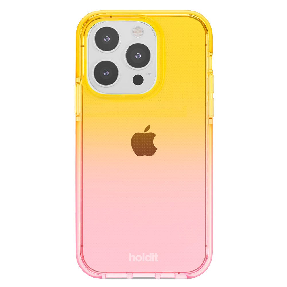 Holdit iPhone 14 Pro Seethru Cover - Gradient Bright Pink/Orange Juice