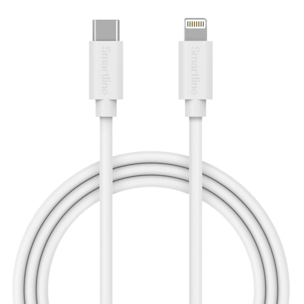 Smartline (3A/15W) USB-C til Lightning Kabel 3 m. - Hvid